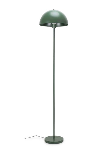 ValueLights Stassi Matte Green Floor Lamp with Green Dome Shade