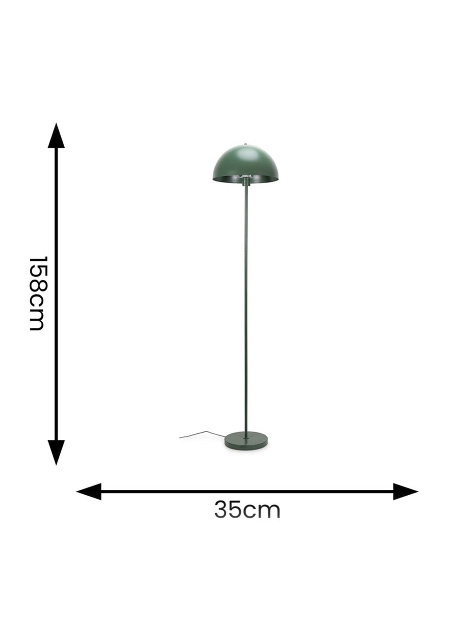 ValueLights Stassi Matte Green Floor Lamp with Green Dome Shade