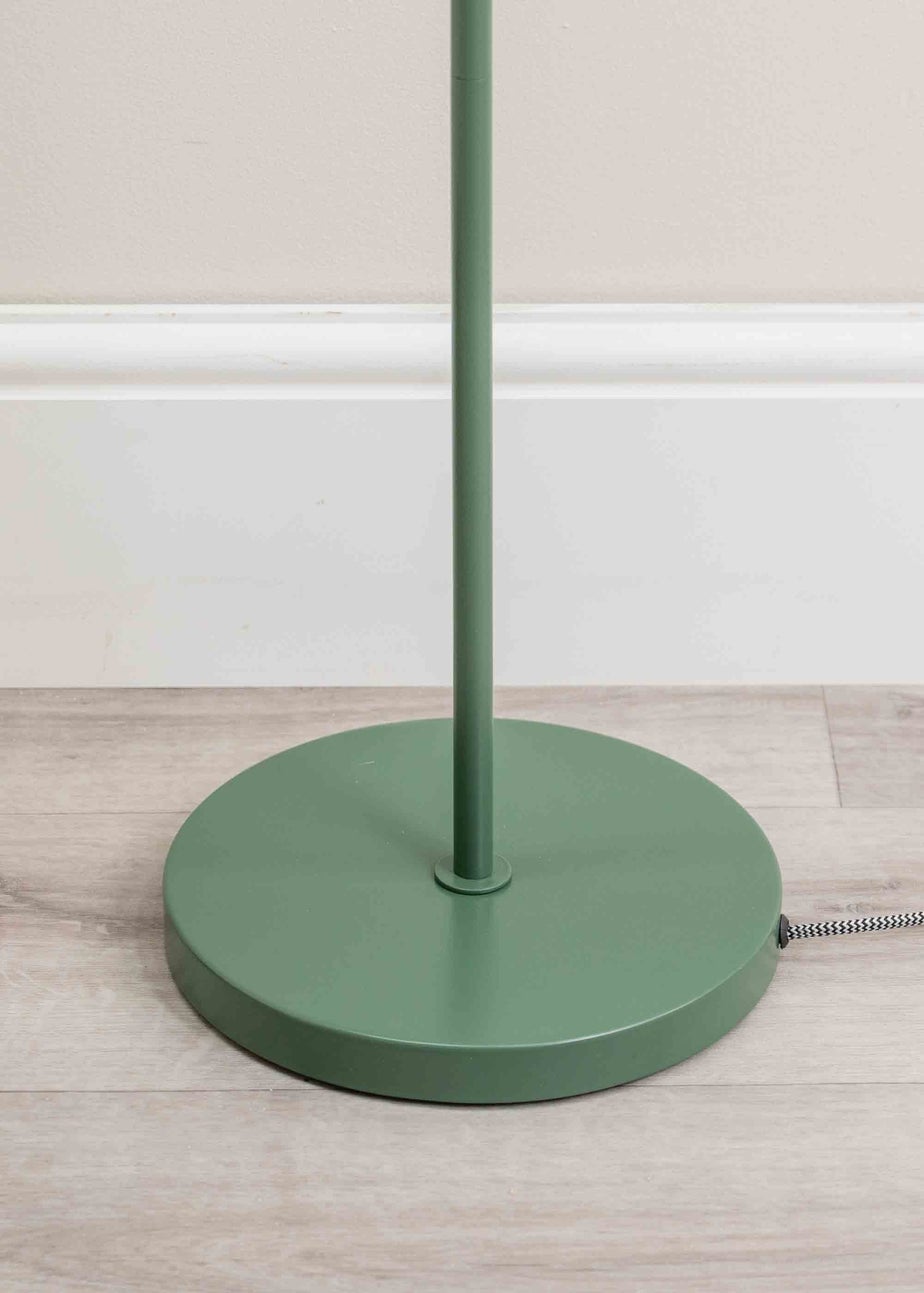 ValueLights Stassi Matte Green Floor Lamp with Green Dome Shade
