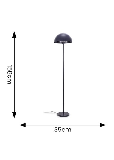 ValueLights Stassi Matte Blue Floor Lamp with Blue Dome Shade