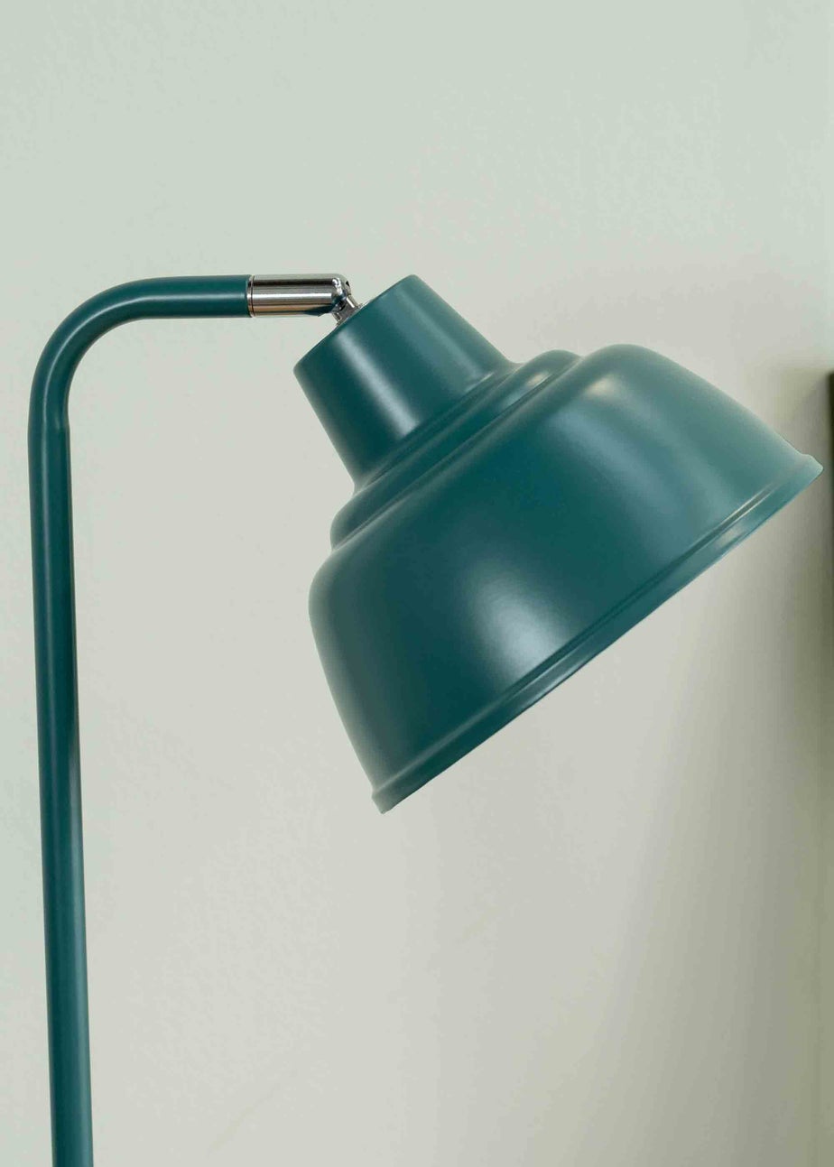 ValueLights Morris Matte Teal Table Lamp with Teal Dome Shade
