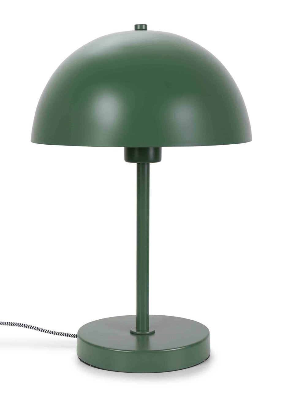 ValueLights Stassi Matte Green Table Lamp with Green Dome Shade