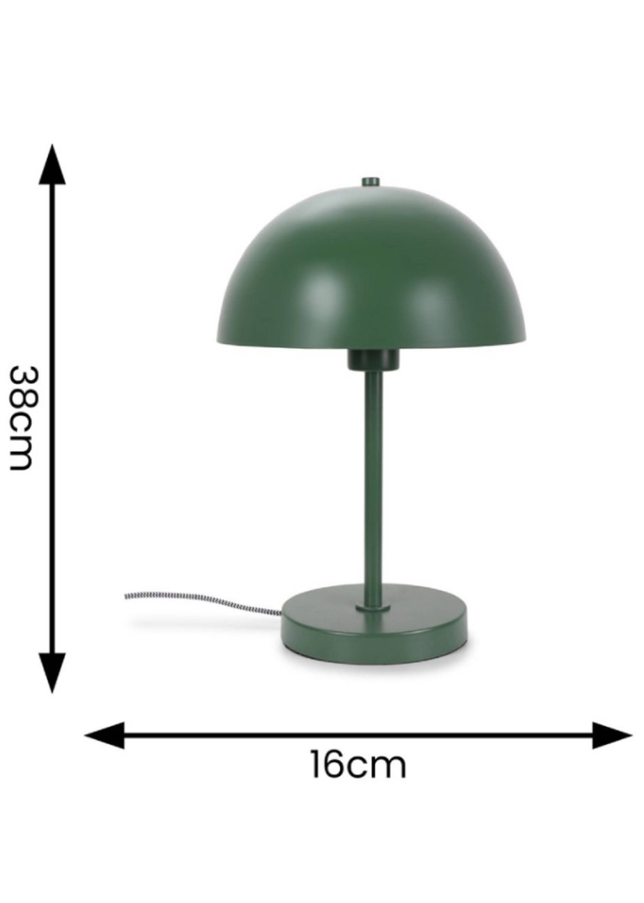 ValueLights Stassi Matte Green Table Lamp with Green Dome Shade