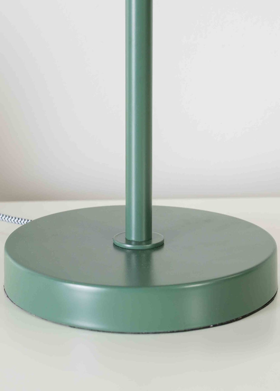 ValueLights Stassi Matte Green Table Lamp with Green Dome Shade