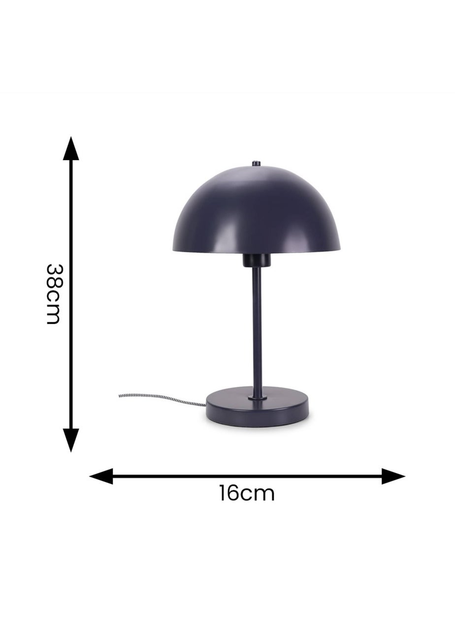 ValueLights Stassi Matte Blue Table Lamp with Blue Dome Shade