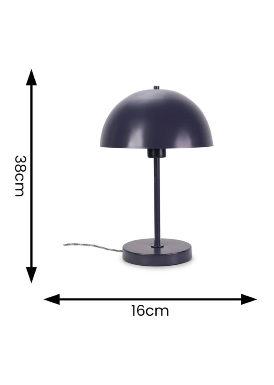 ValueLights Stassi Matte Blue Table Lamp with Blue Dome Shade