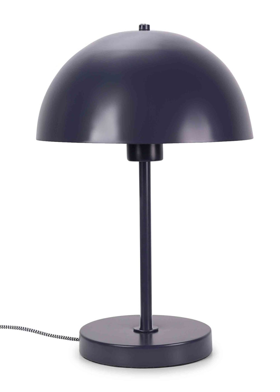 ValueLights Stassi Matte Blue Table Lamp with Blue Dome Shade
