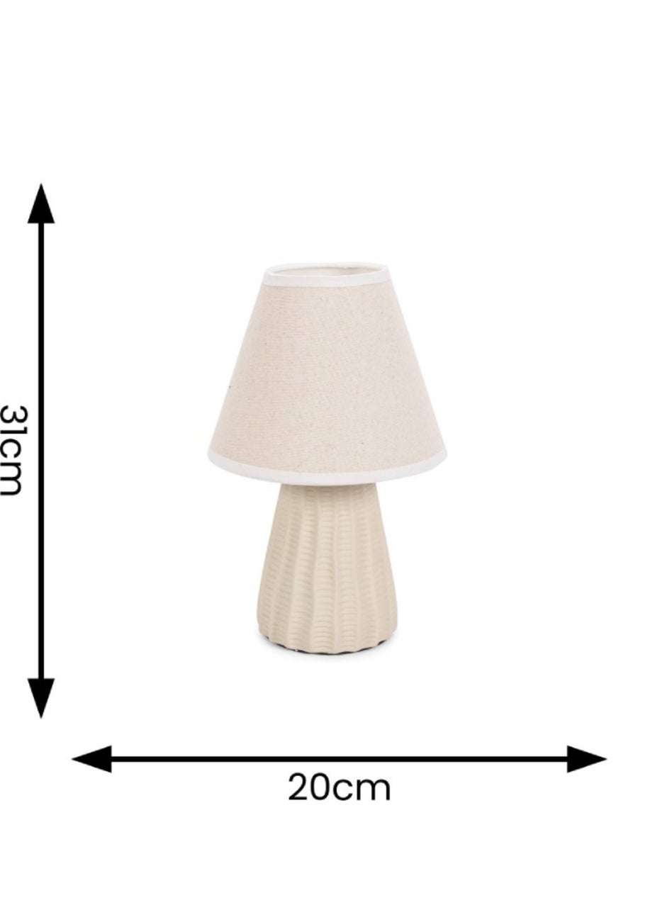 ValueLights Saskia Gloss Cream Table Lamp with Cream Tapered Shade