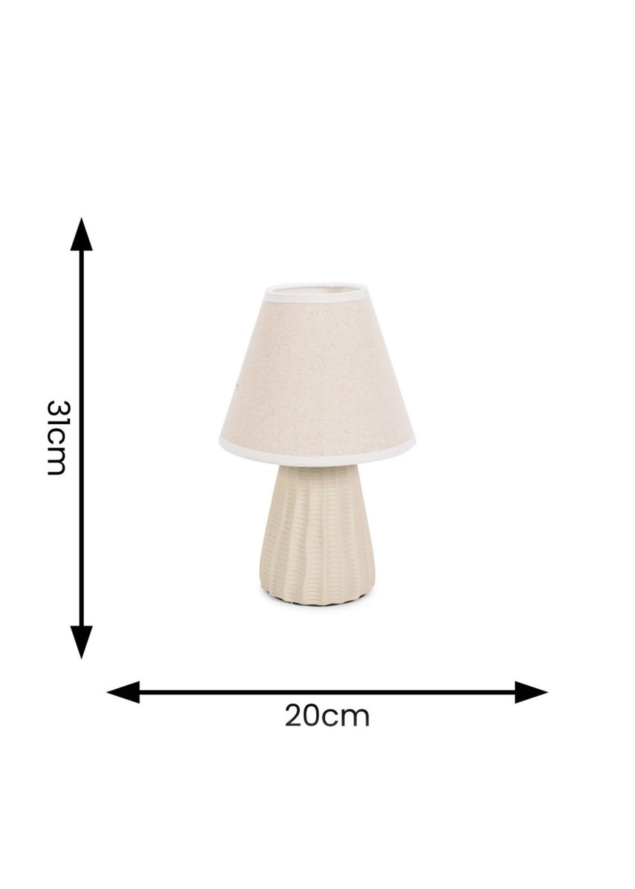 ValueLights Saskia Gloss Cream Table Lamp with Cream Tapered Shade