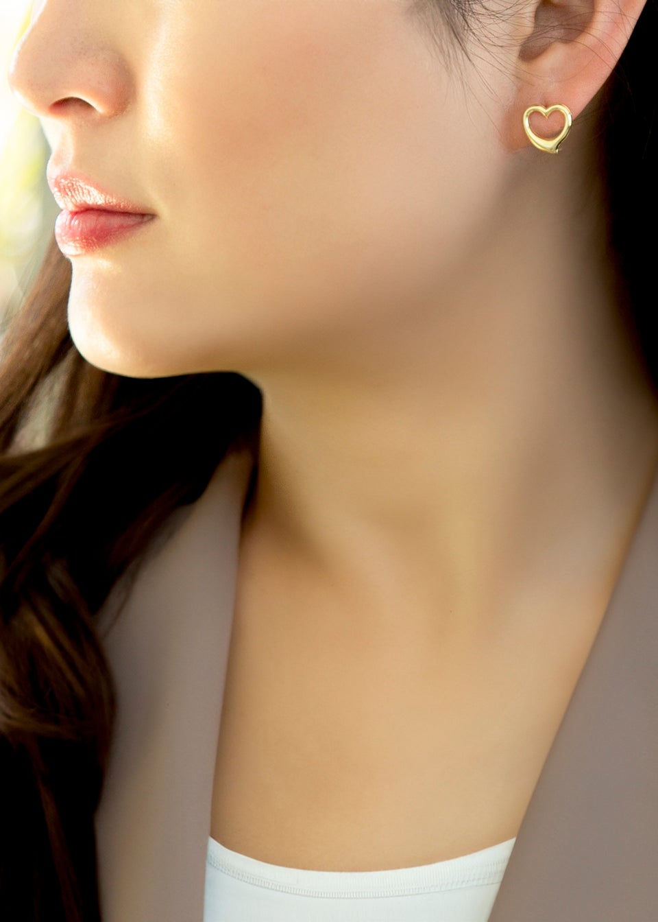 Golden Moments 9ct Yellow Gold Heart Stud Earrings