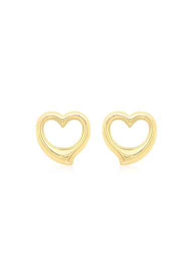Golden Moments 9ct Yellow Gold Heart Stud Earrings