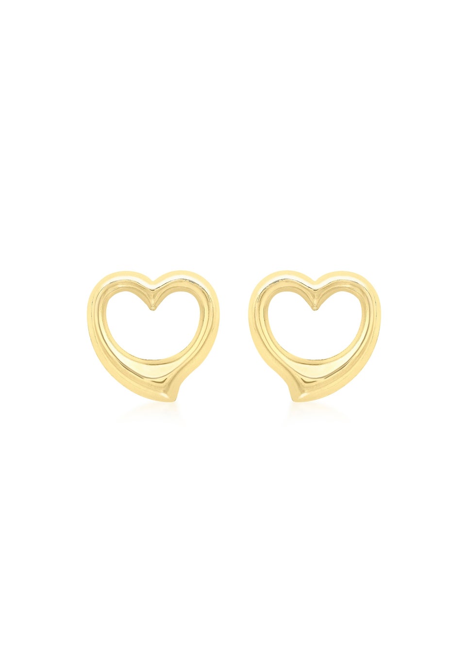 Golden Moments 9ct Yellow Gold Heart Stud Earrings