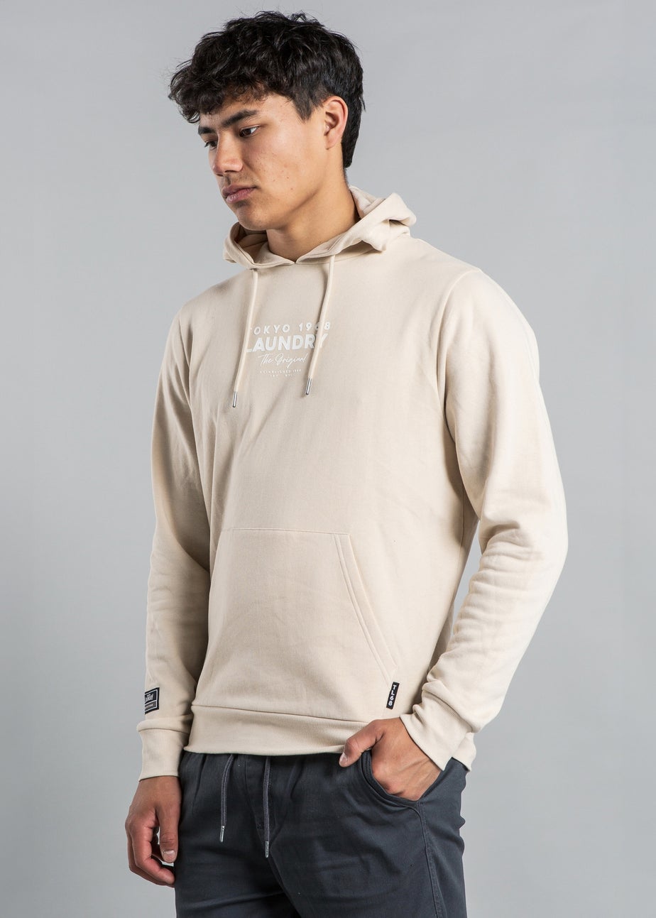 Tokyo Laundry Stone Raised Rubber Print Hoody with Drawcord