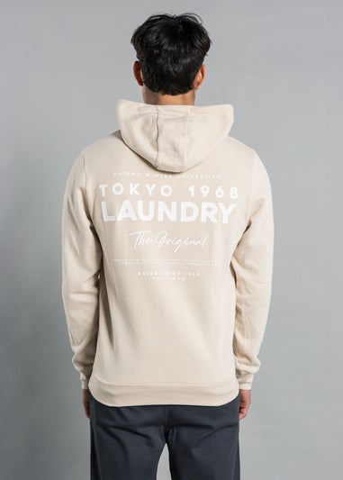 Tokyo Laundry Stone Raised Rubber Print Hoody with Drawcord