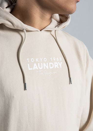Tokyo Laundry Stone Raised Rubber Print Hoody with Drawcord