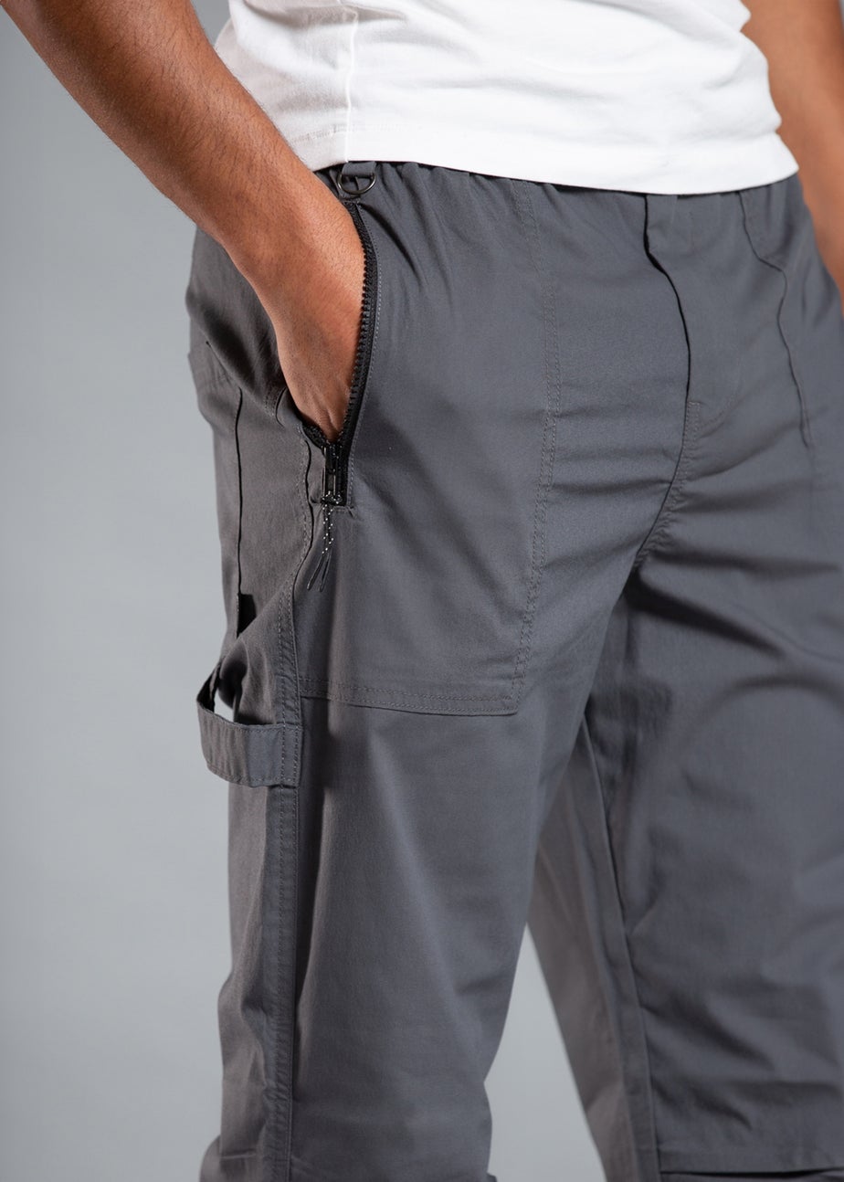 Tokyo Laundry Grey Cotton Cargo Trousers