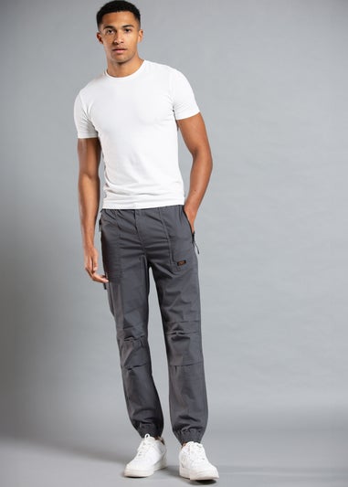 Tokyo Laundry Grey Cotton Cargo Trousers