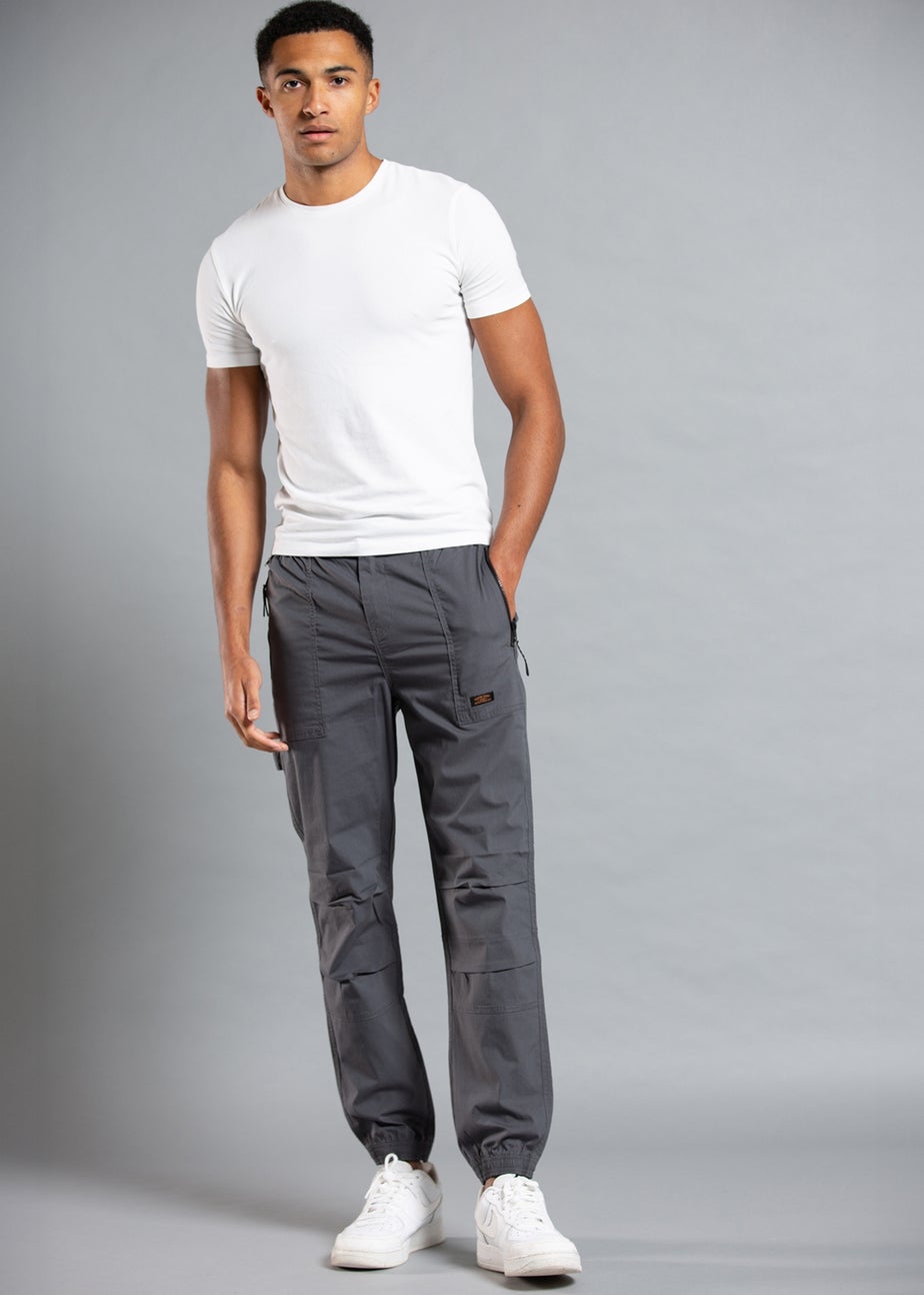 Tokyo Laundry Grey Cotton Cargo Trousers