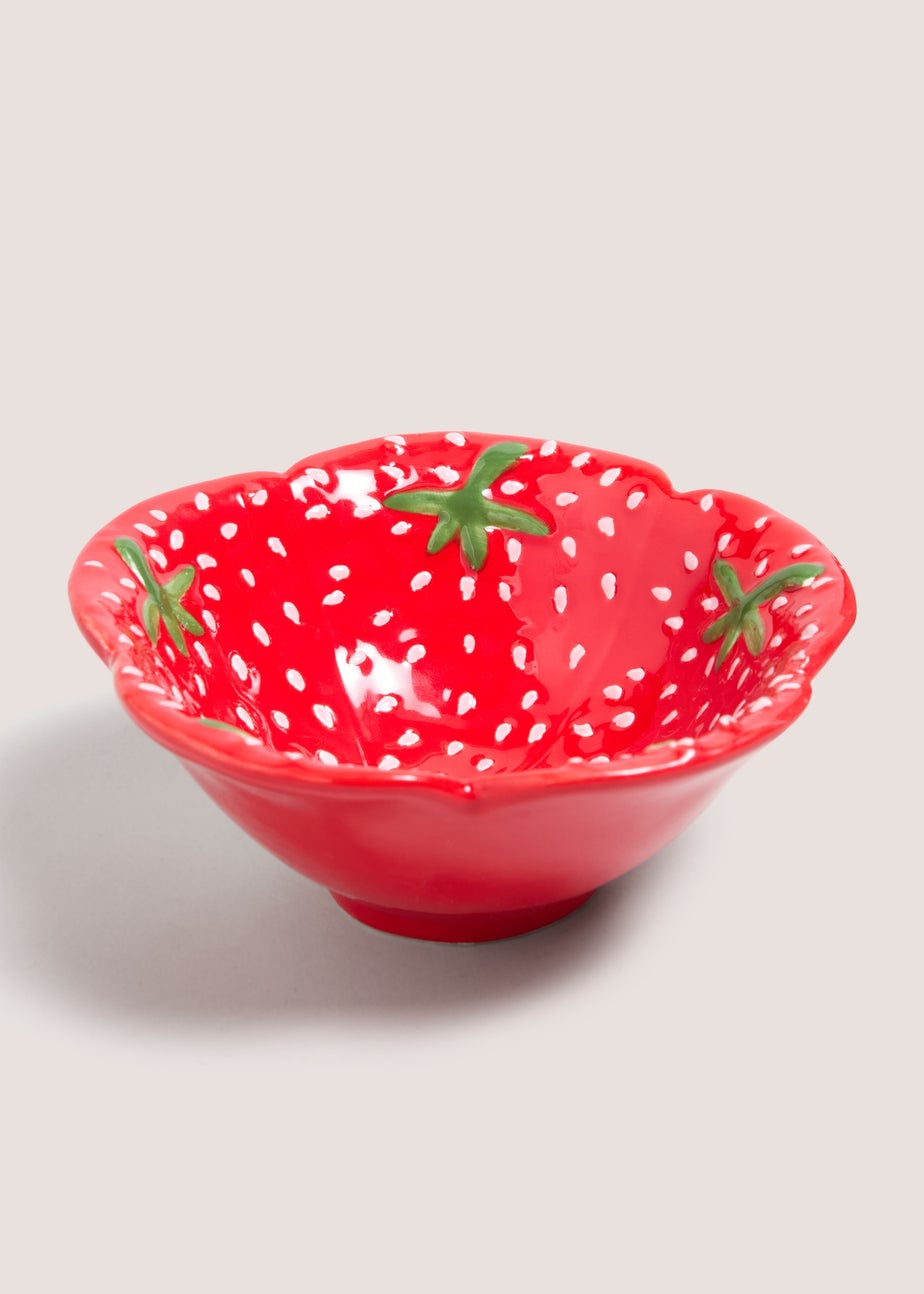 Red Strawberry Ceramic Bowl