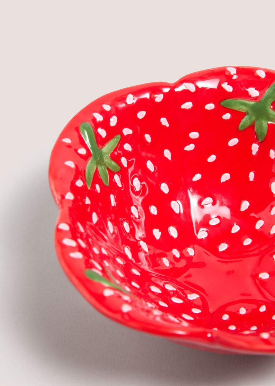 Red Strawberry Ceramic Bowl