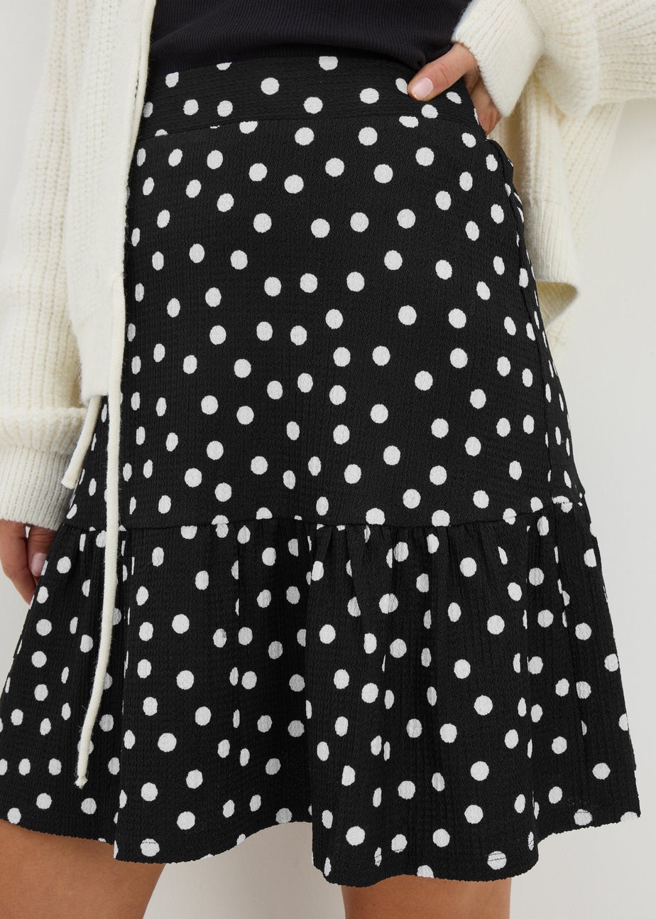 Black Polka Dot Mini Skirt