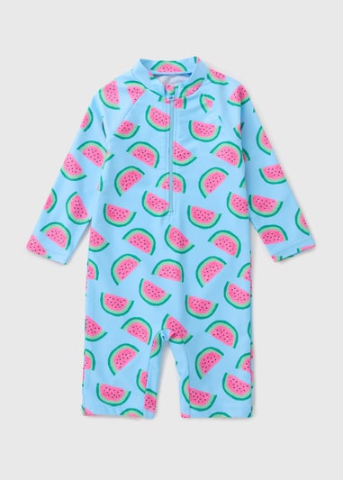 Girls Blue Watermelon Surf Suit (1-7yrs)