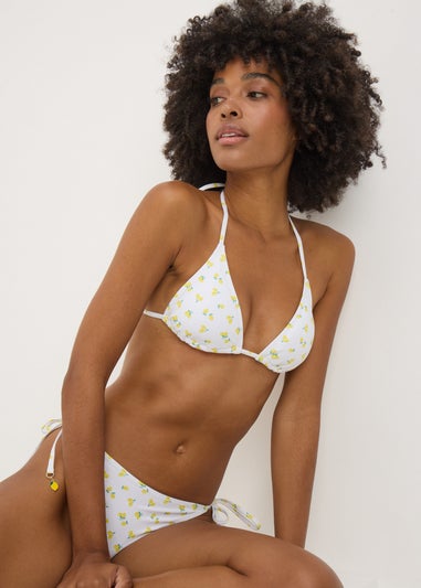 White Lemon Triangle Bikini Top