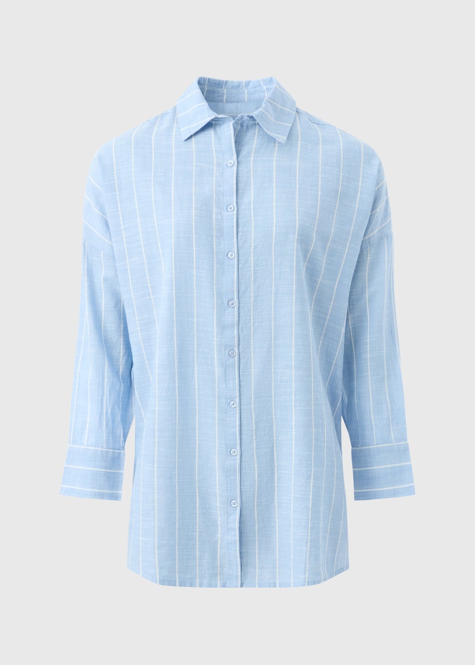 Blue Striped Beach Shirt