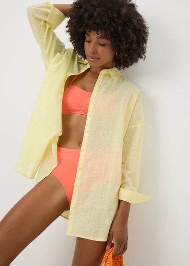 Yellow Striped Beach Shirt