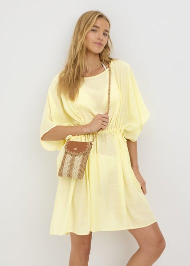 Yellow Tie Waist Kaftan