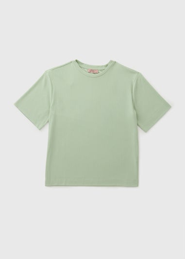 Green Ribbed Pyjama T-Shirt