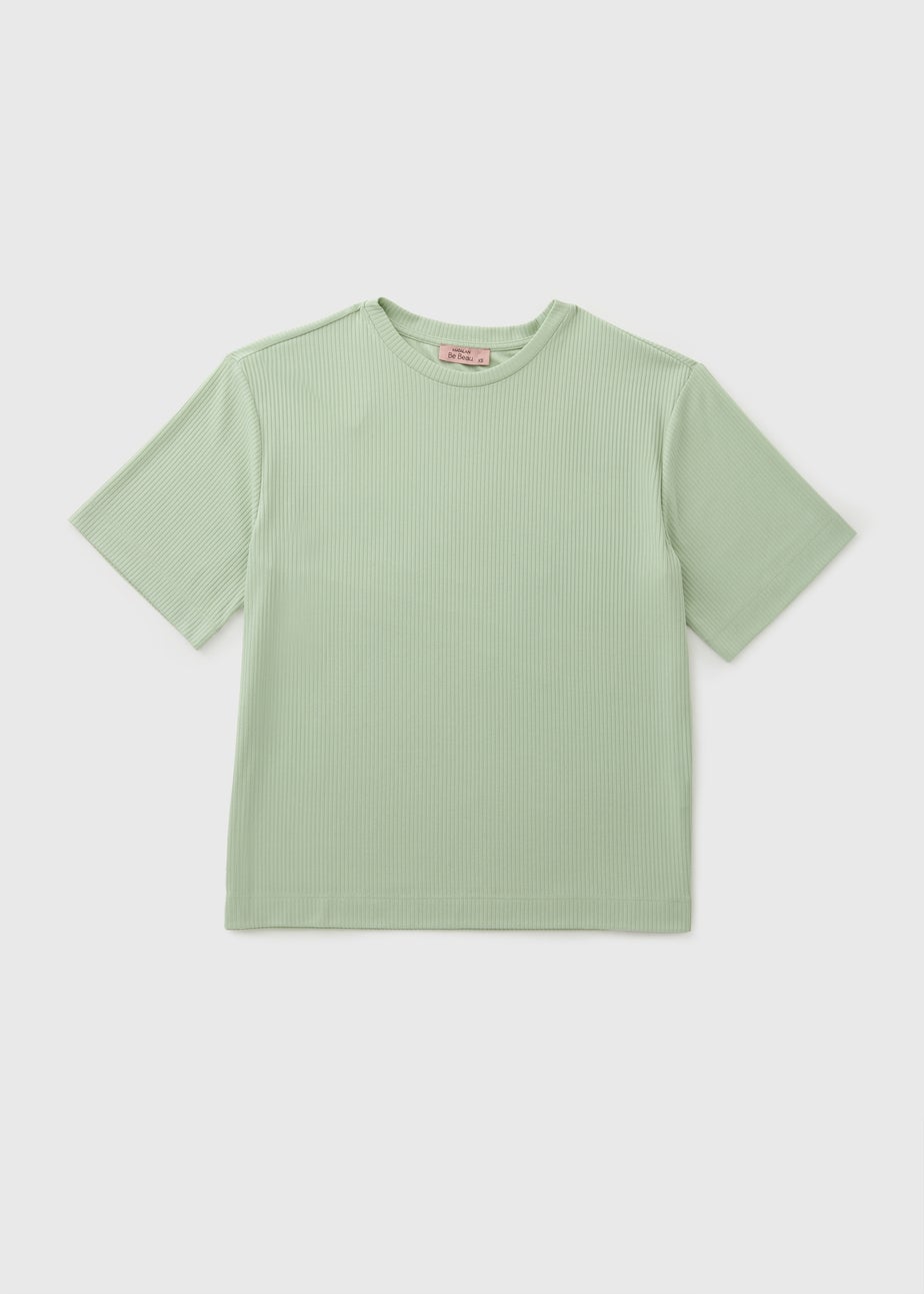Green Ribbed Pyjama T-Shirt