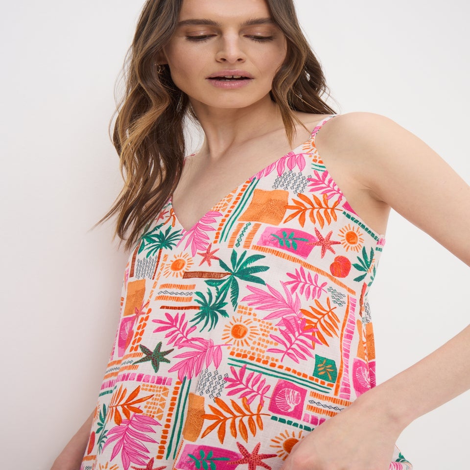 Multicolour Summer Print Cami Maxi Dress