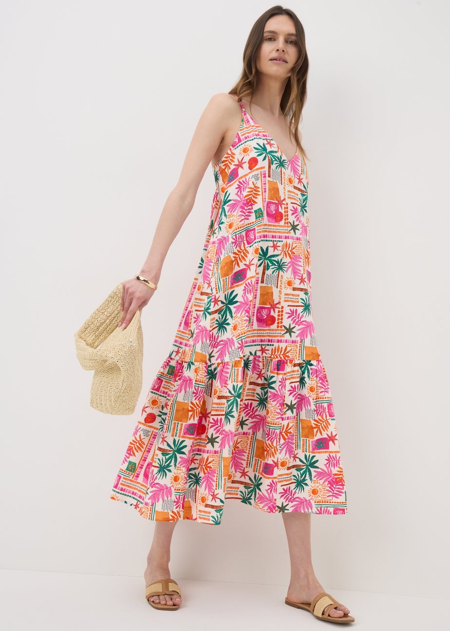 Multicolour Summer Print Cami Maxi Dress