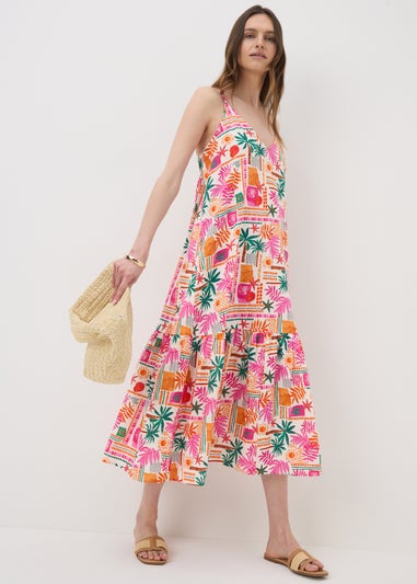 Multicolour Summer Print Cami Maxi Dress