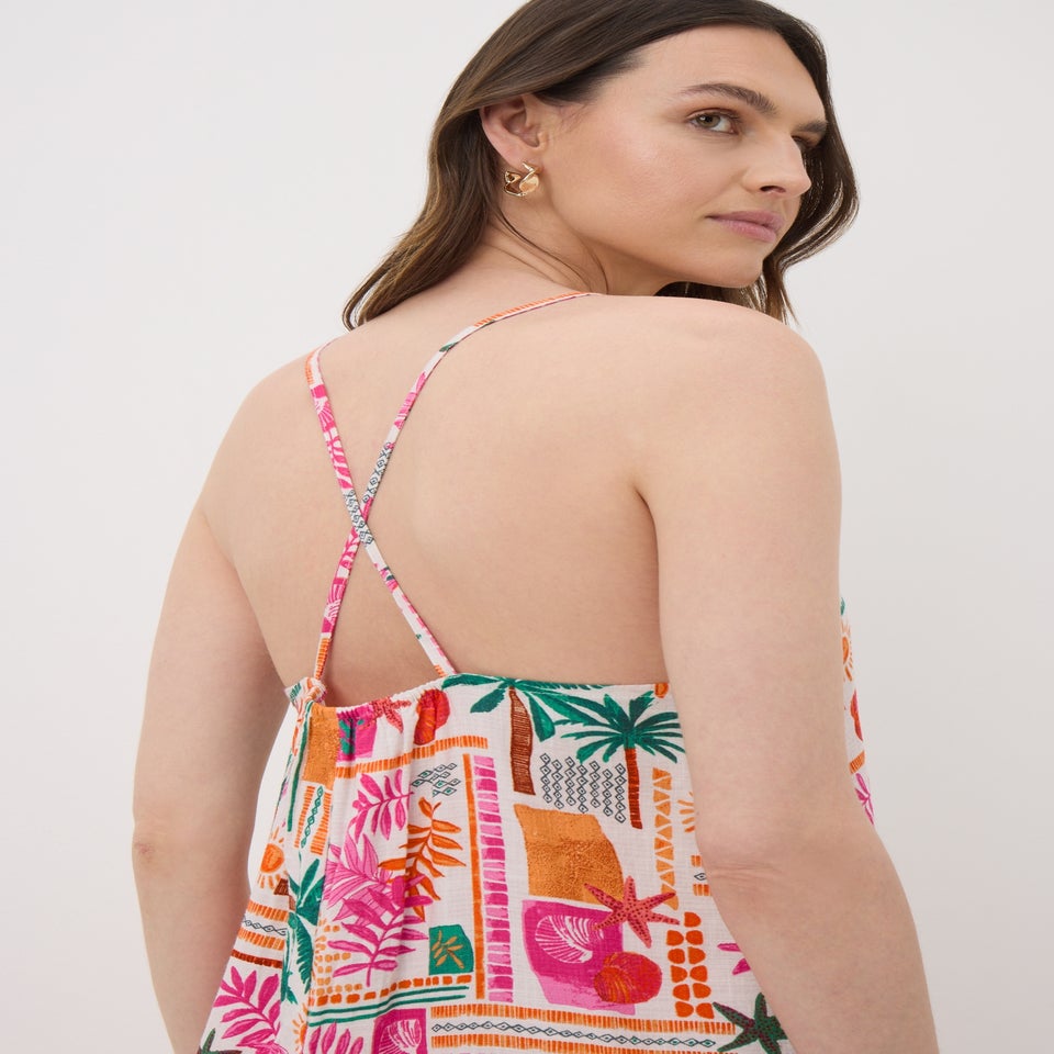 Multicolour Summer Print Cami Maxi Dress