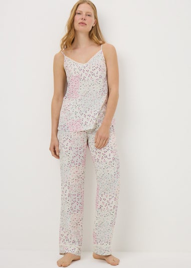 Pink Floral Patchwork Cami Pyjama Set