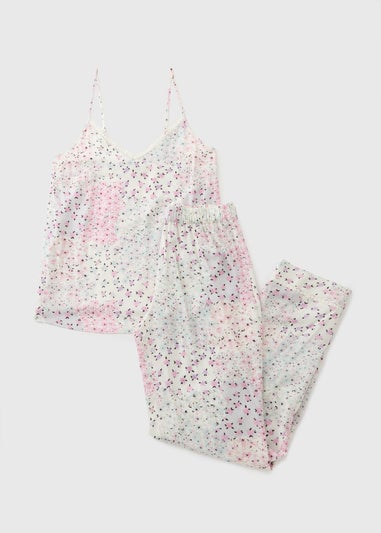 Pink Floral Patchwork Cami Pyjama Set