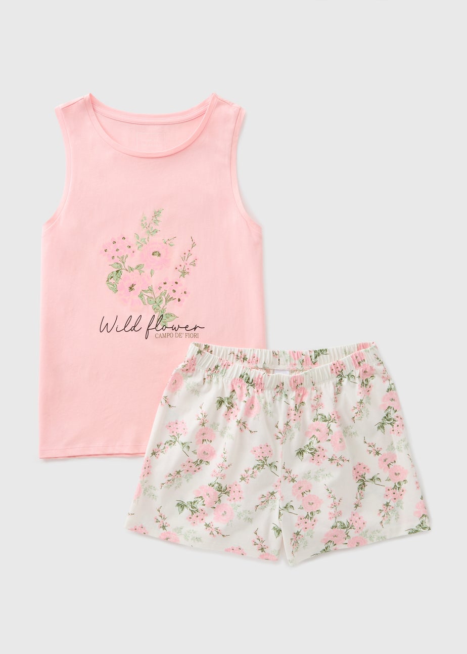 Pink Floral Vest & Shorts Pyjama Set