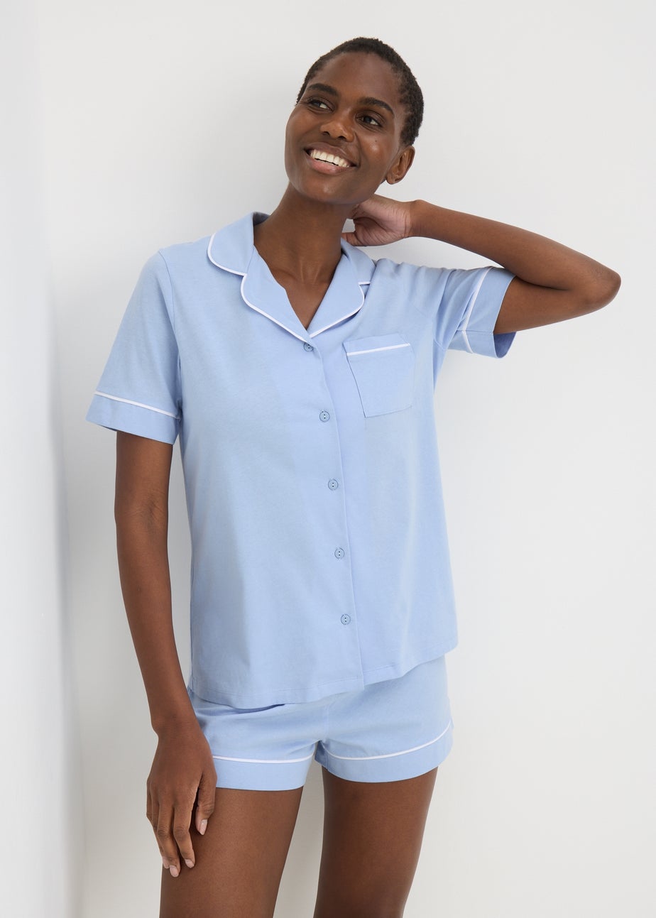 Blue Jersey Short Pyjama Set