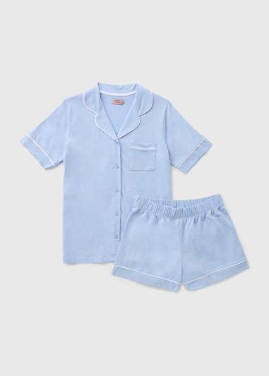 Blue Jersey Short Pyjama Set