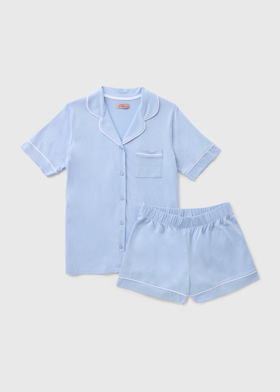 Blue Jersey Short Pyjama Set