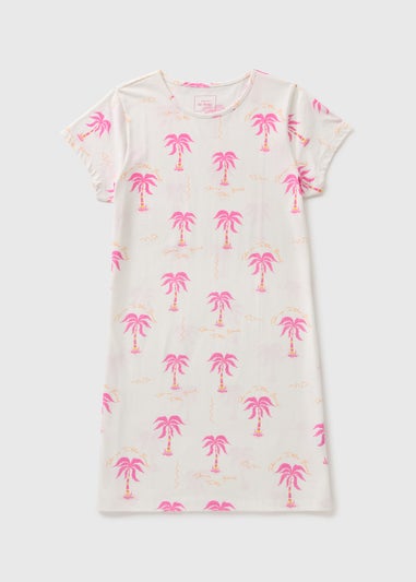 Cream Palm Tree Pattern Nightie