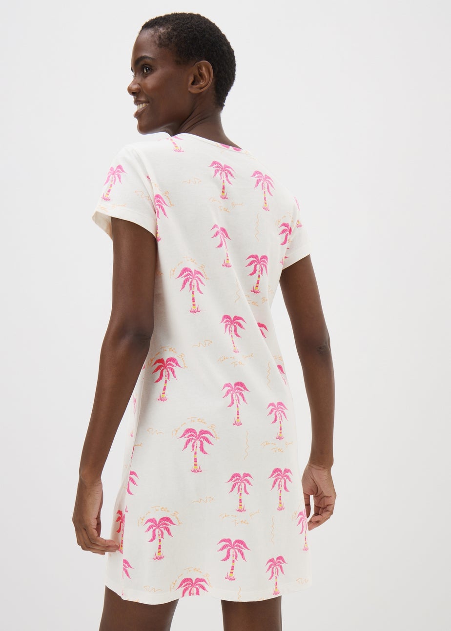 Cream Palm Tree Pattern Nightie