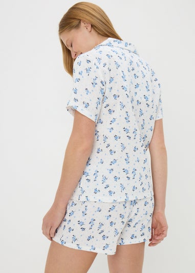 White Floral Short Pyjama Set