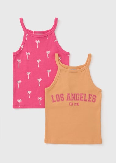 2 Pack Girls Pink Holiday Vests (7-15yrs)