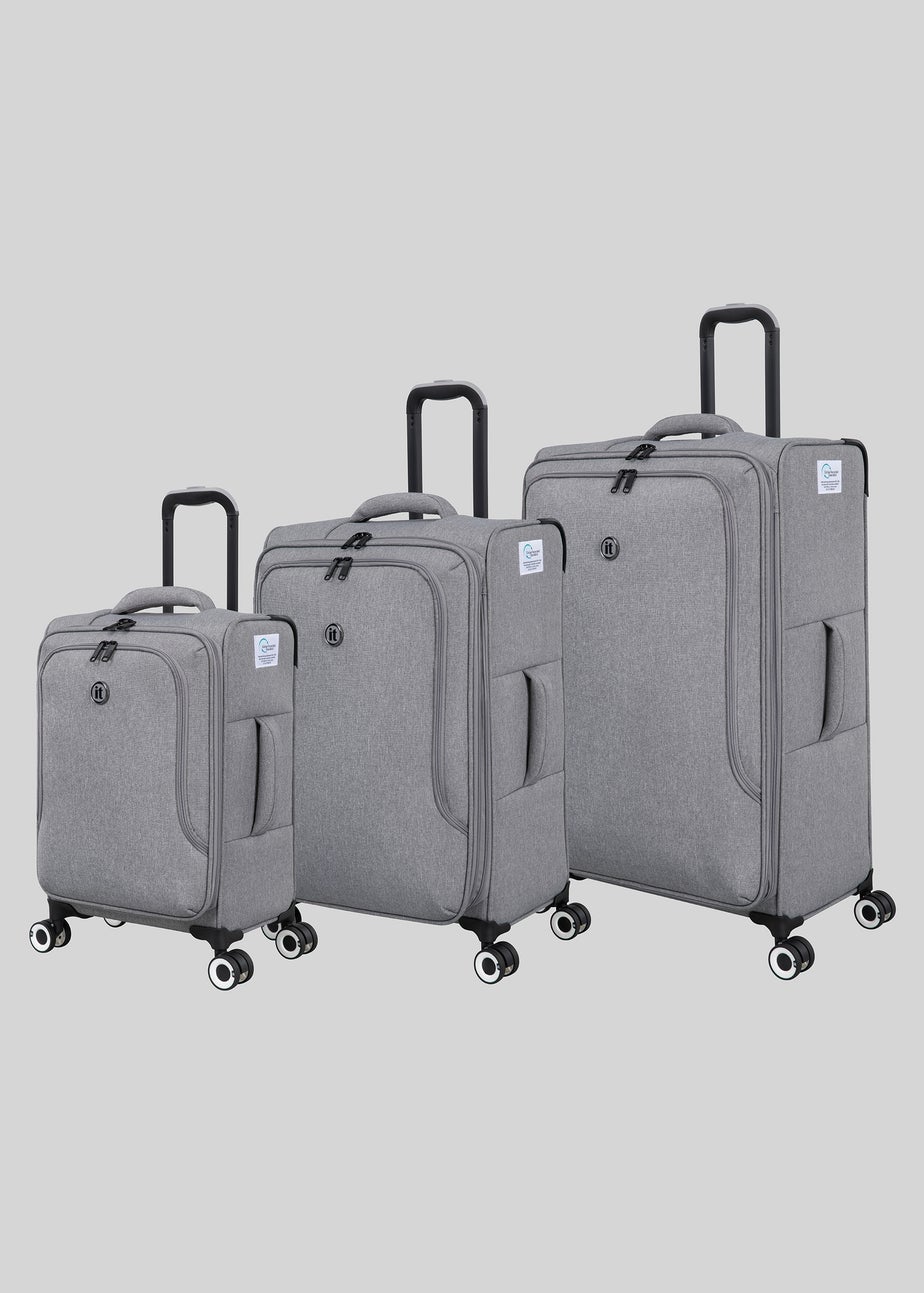 IT Luggage Grey Eco Soft Suitcase