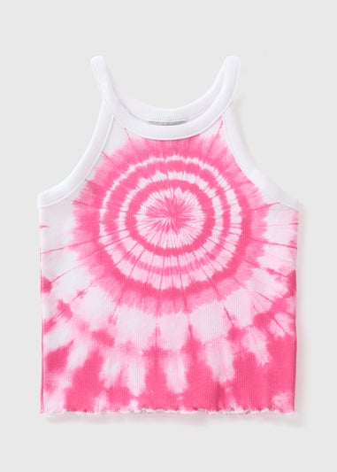Girls Pink Tie Dye Vest (7-15yrs)