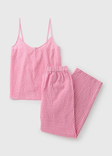 Pink Gingham Cami Pyjama Set