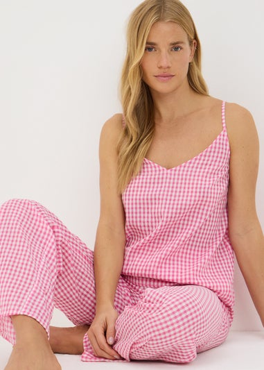Pink Gingham Cami Pyjama Set